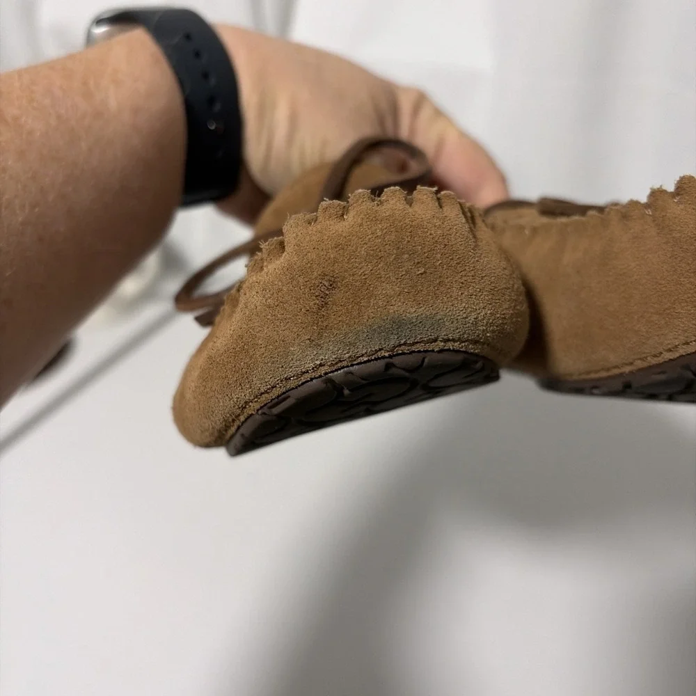 UGG Kid Ryder Jungle Moccasin Slippers 1005160K Brown Suede Youth Size 3